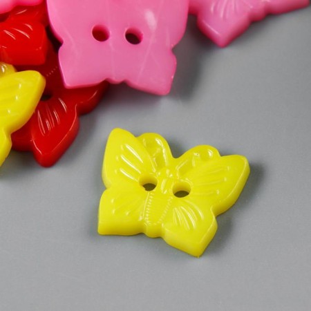 Buttons plastic for the creativity of "butterfly" set 20 pcs mix 1.5x1 cm-1