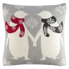 Подушка вязаная с новогодним рисунком Festive penguins New year Essential, размер 45x45 см   1026183