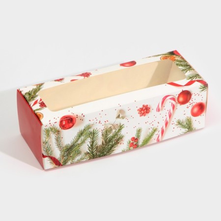 Box for confectionery with the Window "New Year's Classic", 26 x 10 x 8 cm, New Year-2