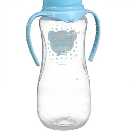 A bottle of feeding "beloved son", a classic throat, fitted, with handles, 250 ml., From 0 months., Blue color-5