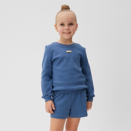 Kidsa (sweatshirt, shorts) minku, blue color, height 104 cm-13