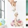 Sticker Plastic Interior color "Giraffe with a baby in flowers" 30x90 cm