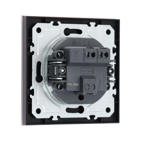 Tot Matte Glass switch, 10 a, 1 cl., Hidden, glass, black-3