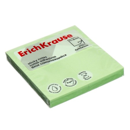 Block with a sticky edge paper 75x75 mm, Erichkrause, 100 sheets, green-2