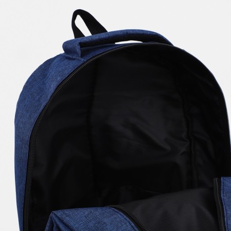 Male backpack on a zipper, 2 external pockets, blue color-3