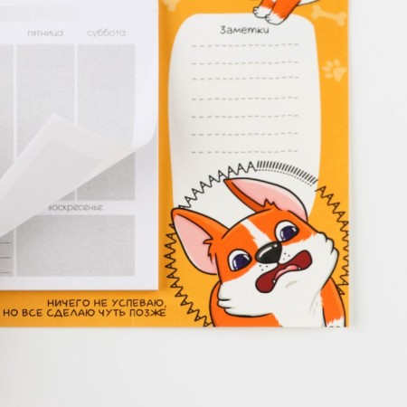 Glider on magnets with tear -off sheets, 50 sheets of "Corgi"-1