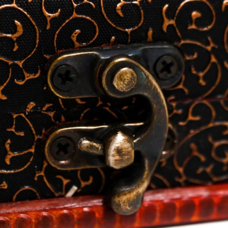 Casket Wood Equrated "golden curls on the black" chest 6x8x5.5 cm-1