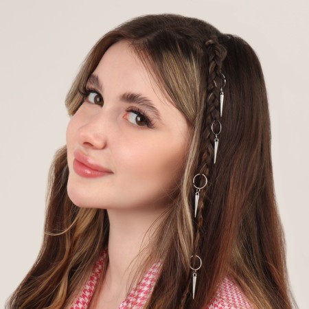 Hair piercing "Klin", 4.1 × 1.3 cm, 10 pcs, silver color-6