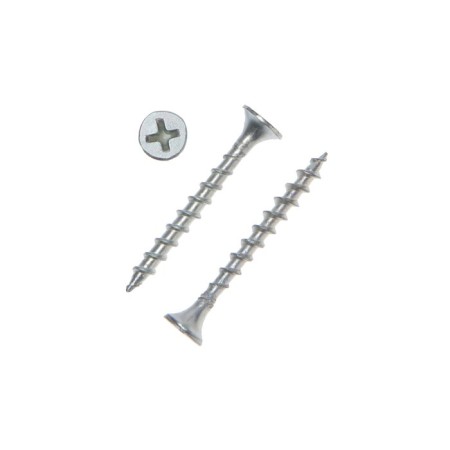 Self -cutting 3.5x35, hid, large threads, PH 2 slot, white zinc, 5000 pcs, 7.65 kg.