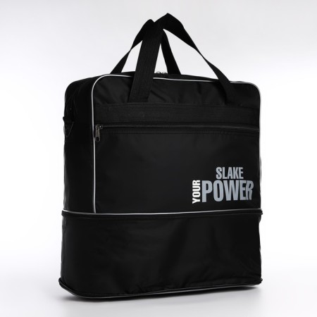 Road bag with lightning, with an increase, external pocket, long belt, black color-1