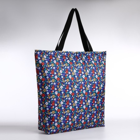 Household bag on a zipper, with a cosmetic bag, blue color-1