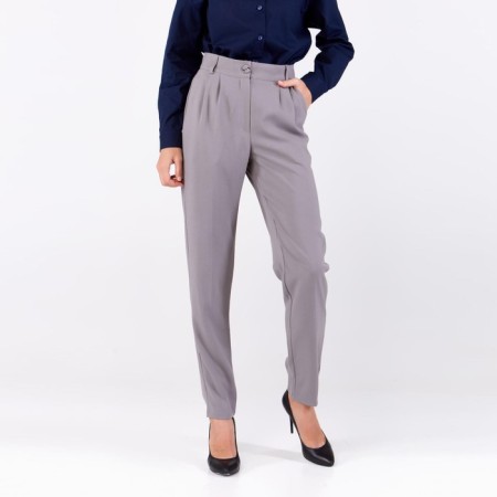Women's pants Minaku: classic color gray, river 52-4