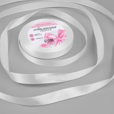 Satin tape, 12 mm × 23 ± 1 m, white color No. 01