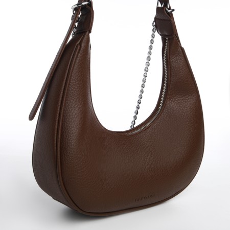 Bag Women's Sobo on the zipper Textura, average size, brown color-2