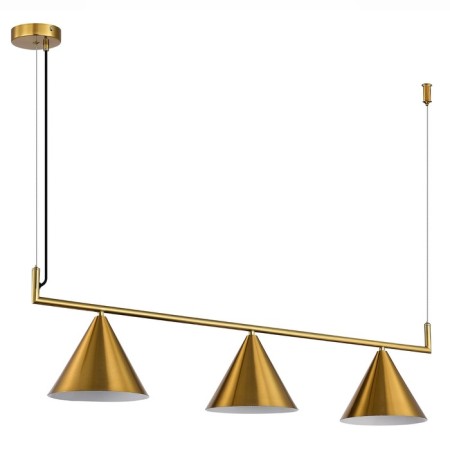 Suspension lamp ST LUCE. SL1007.203.03. Dizzie. 3x40 watts, E27, 110x20x25 cm, brass color-1
