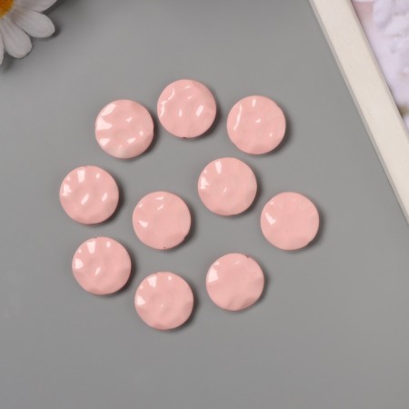 Acrylic beads for the work of the "flat crushed circle" pale pink 2.5x2.5x0.6 cm-1