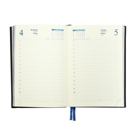 Dated diary 2024, A5, 168 sheets in the ruler, leatherette "Western", blue cut, with an elastic band, blue-8
