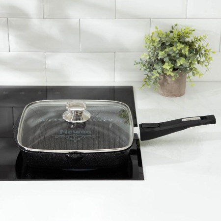 Granite Grill pan, 26 × 26, removable handle, glass cover, anti-stick coating, black color-6