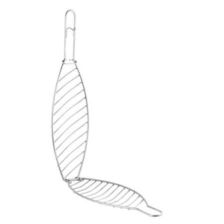 Fish lattice for a tandoor, total H-50 cm, working part 34 x 14 cm, stainless steel-2