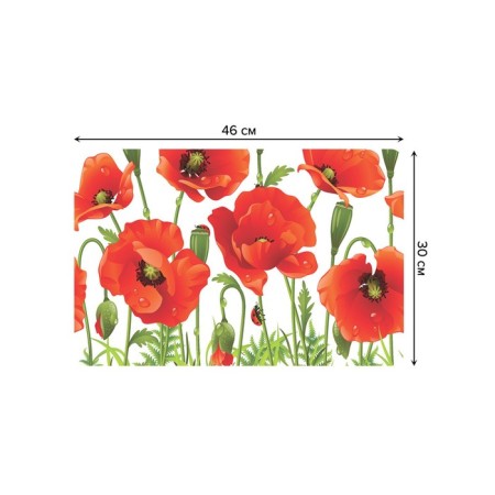 Set of napkins for setting the table "Fragrant poppies", rectangular, rounded edges, size 30x46 cm, 4 pcs-2