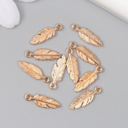 Pendant "feather" gold 0.5x1.5 cm-1