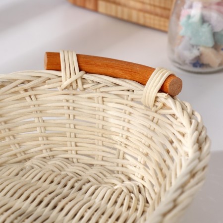 Basket with handles, 16 × 23 × 5 cm, rattan-3