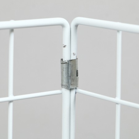 The basket-drill is folding, on wheels, 1 shelf, 60 × 60 × 80 cm, white color-3