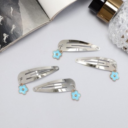 Invisibility for hair "Ophelia" (set 4 pcs) Vasilek, 4.5 cm, silver-1