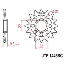 Leading star JT SPROCKETS JTF1446-14SC, chain 520, 14 teeth