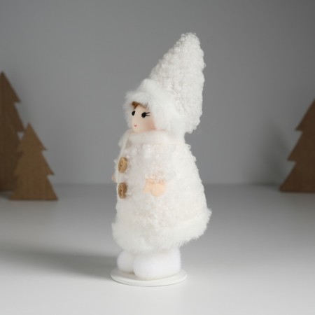 Interior doll "Baby in the lamb fur coat" 5.6x9x16 cm-2