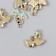 Decor for creativity metal, rhinestones "two swan" gold, green 1.5x1.8 cm