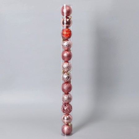 Set of balls plastic D-6 cm, 12 pcs "Lilian" pink-1
