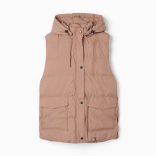 Warmed female vest, brown color, size 60
