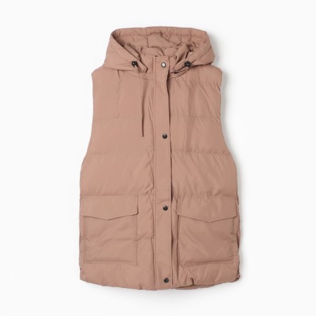 Warmed female vest, brown color, size 60