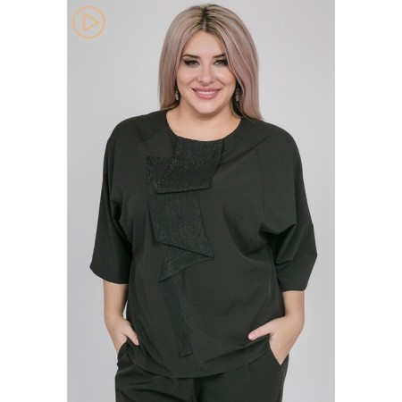 Female blouse, size 62, black color