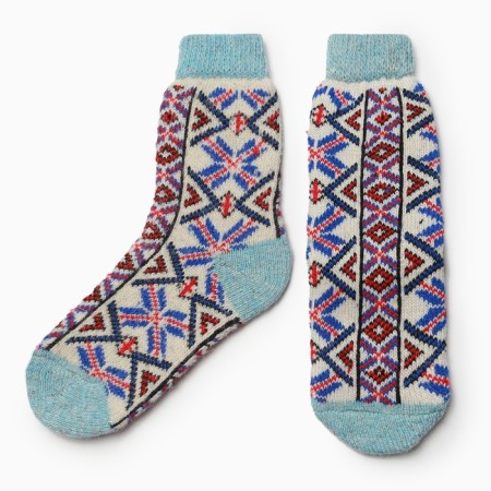Women's socks “Ornament-Moroz”, white color, size 25-1