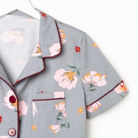 Пижама женская (рубашка и шорты) KAFTAN «Цветы» р. 40-42-8