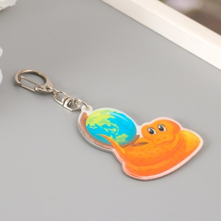 Acryl keychain "Snakes with the Globe" 5.8x5 cm-1