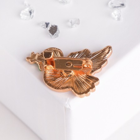 Book "Bird" Dove, white-green color in gold-1