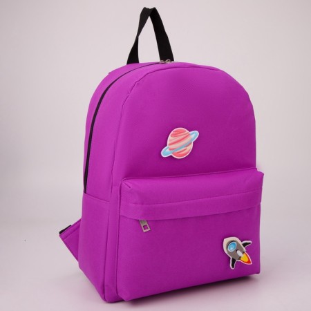 School textile “Cosmos”, 37 x 33 x 13 cm, Velcro, purple school backpack-11