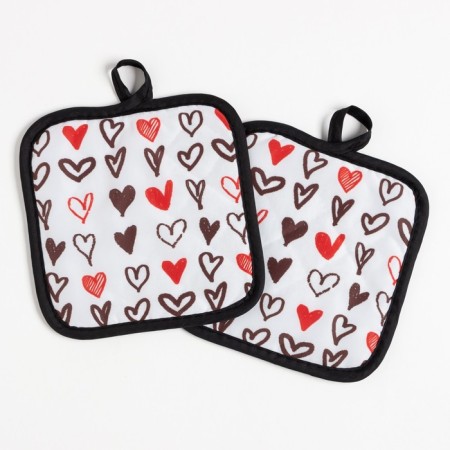 Kitchen set (2 items) Ethel Lovelife “hearts”, take 17x17 cm - 2 pcs, 100% p/e-1