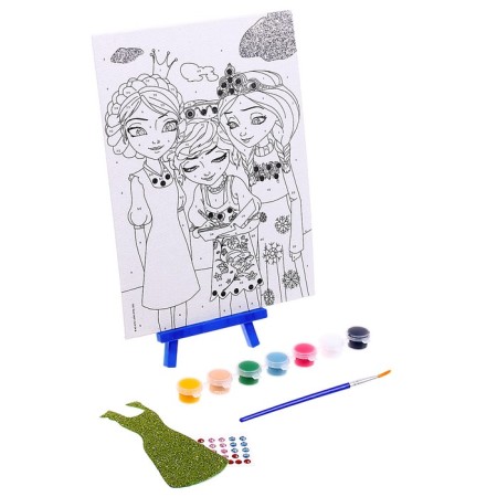 Canvas on cardboard for painting by decoration numbers, 17 × 23 cm "Princess"-1