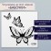 Black "butterfly" tattoo on the body 6x6 cm