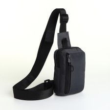 Textile sling bag, gray color