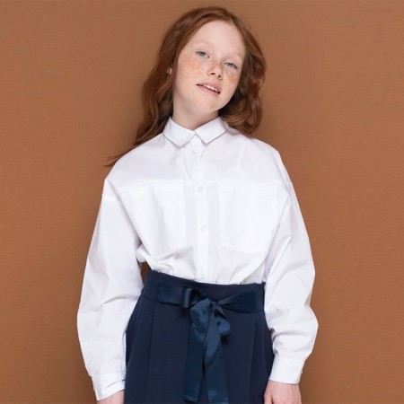 Blouse for girls, height 146 cm, white color