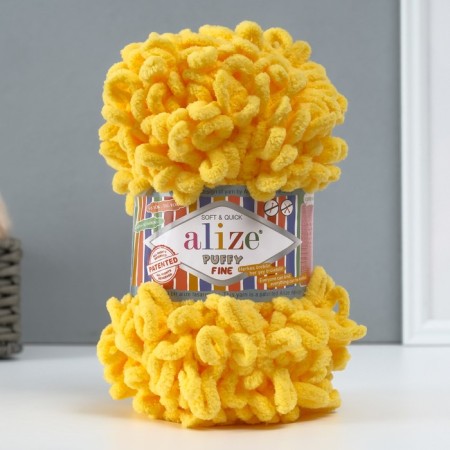 Yarn "Puffy Fine" 100% micropoliester 14.5m/100g (113 yellow)