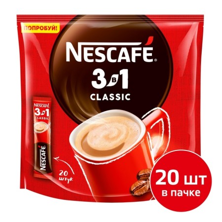 Soluble coffee Nescafe 3 in 1 classic, 14.5 g