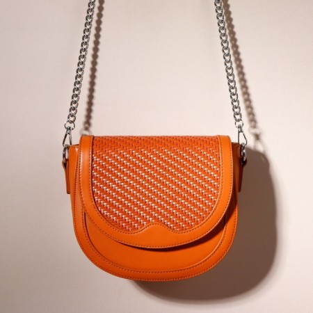 Handle for a bag, bamboo, with chains and carbines, 60 cm, silver color-3