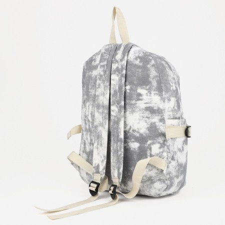 Young backpack from textiles on lightning, 3 pockets, color gray color-1