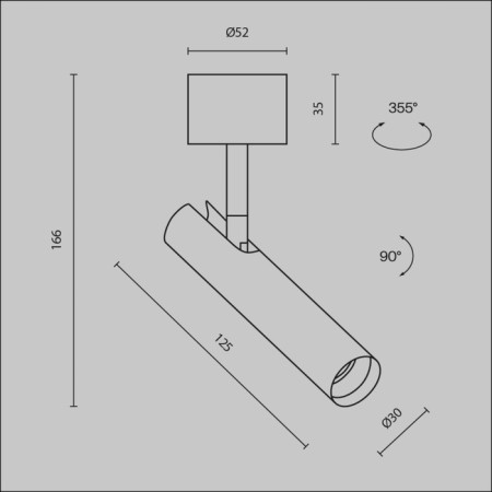Ceiling light Technical C141CL-L125-6W4K-W, LED, 6 W, 30x30x166 mm, 290 lm, 4000k, white-8